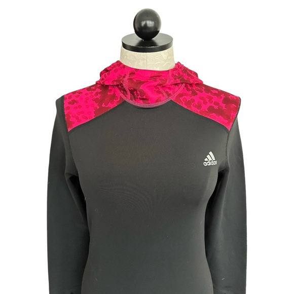 Adidas Climawarm Pullover Hoodie Black And  Pink Size Small - Picture 6 of 15